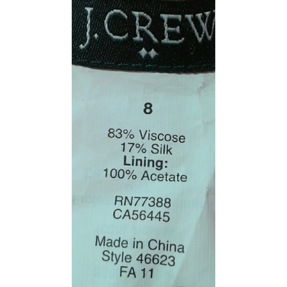 J.Crew silk blend skirt size 8